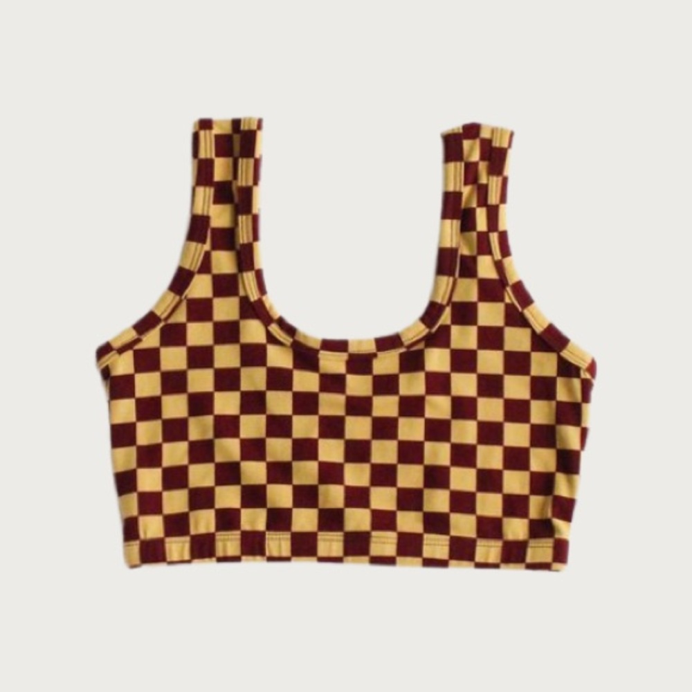 ARQ FULL COVERAGE 100% COTTON BRA IN PIERROT CHECK SZ XL
